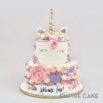 Two-Tier Unicorn with Buttercream Rosettes
