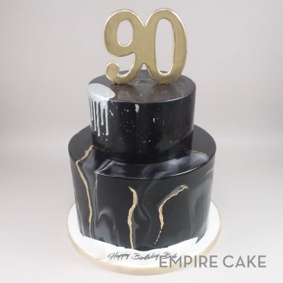 MARBLEIZED BLACK FONDANT WITH GOLD TOPPER 408x408 