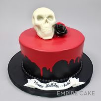 Skull with Sugar Roses and Red Drip
